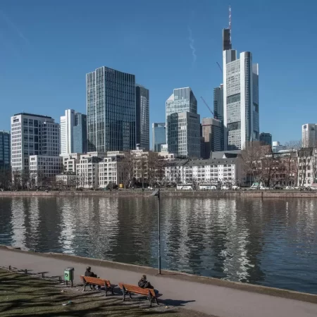 Frankfurt On The Main Bank Of The Main