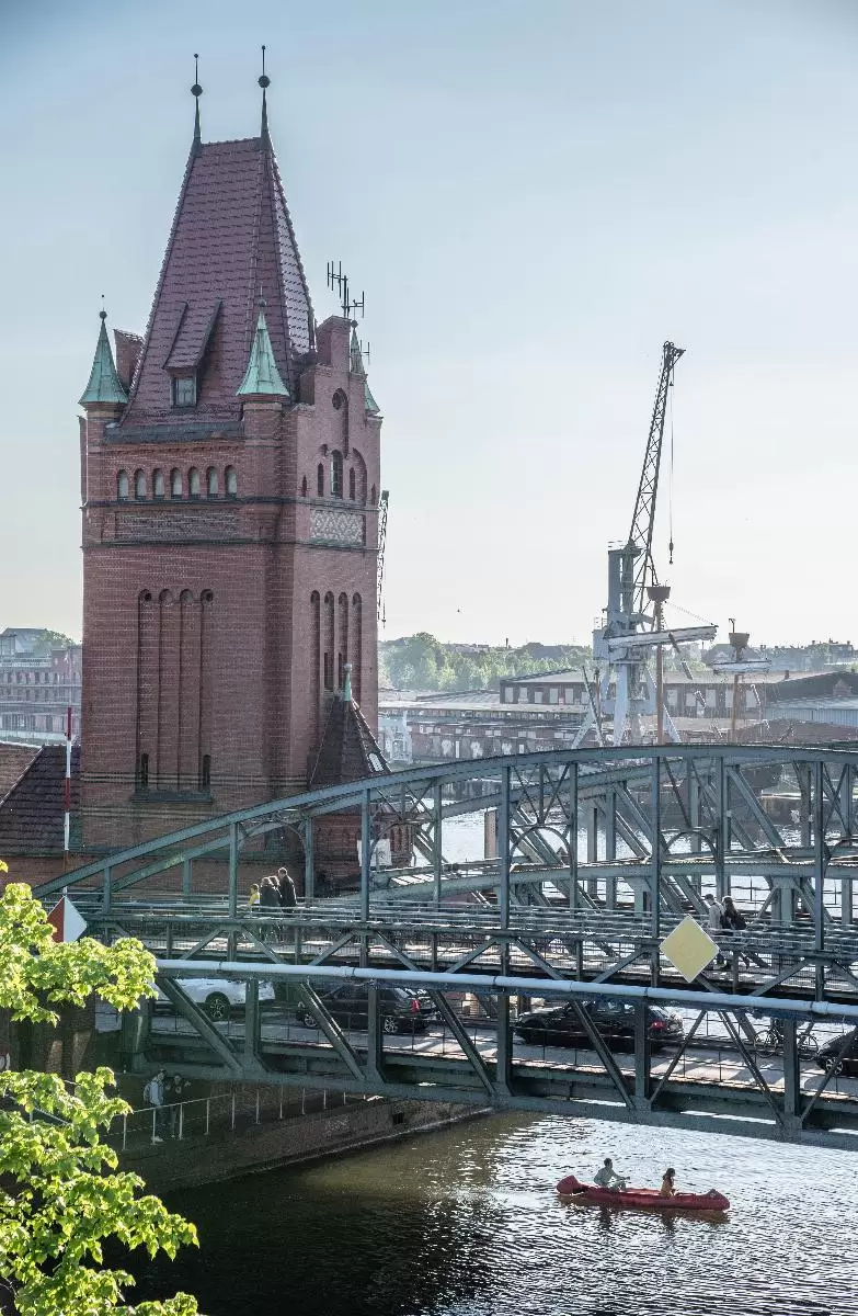 Lübeck bridge tower and lift bridge