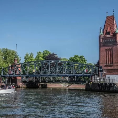 Lübeck Bridge Tower And Lift Bridge