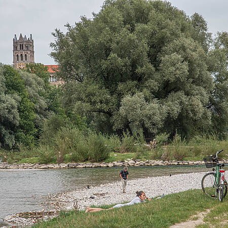 München Frühlingsanlagen Isarstrand