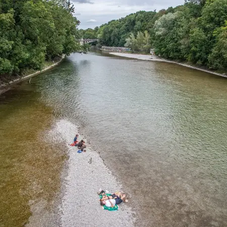 Praterinsel München Isar Strand